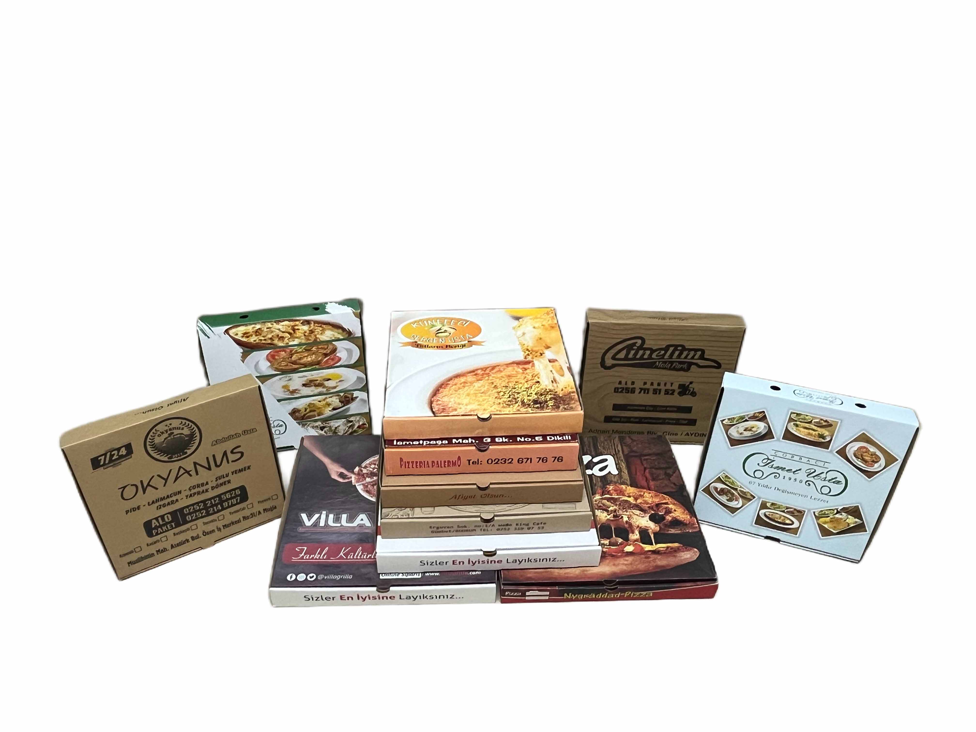 Toptan pizza kutusu - kraft ve beyaz karton